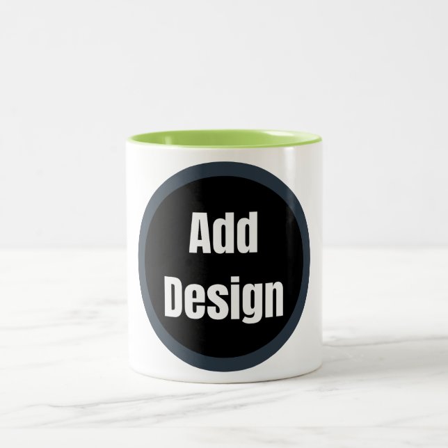 Create Your Own dark grey blue personalized Two-Tone Coffee Mug (Center)