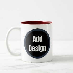 Create Your Own dark grey blue personalized Two-Tone Coffee Mug