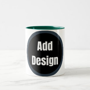 Create Your Own dark grey blue personalized Two-Tone Coffee Mug
