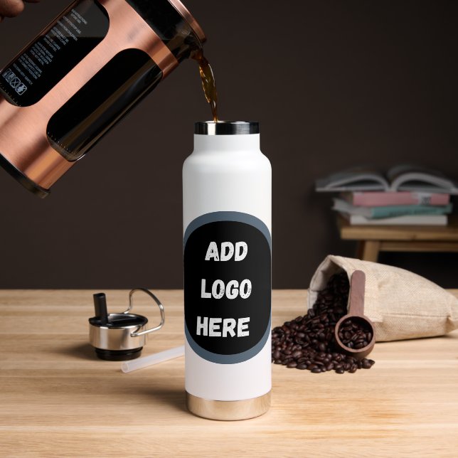 Create Your Own dark grey blue personalized Water Bottle (Coffee)