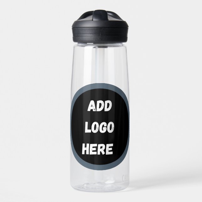 Create Your Own dark grey blue personalized Water Bottle (Front)