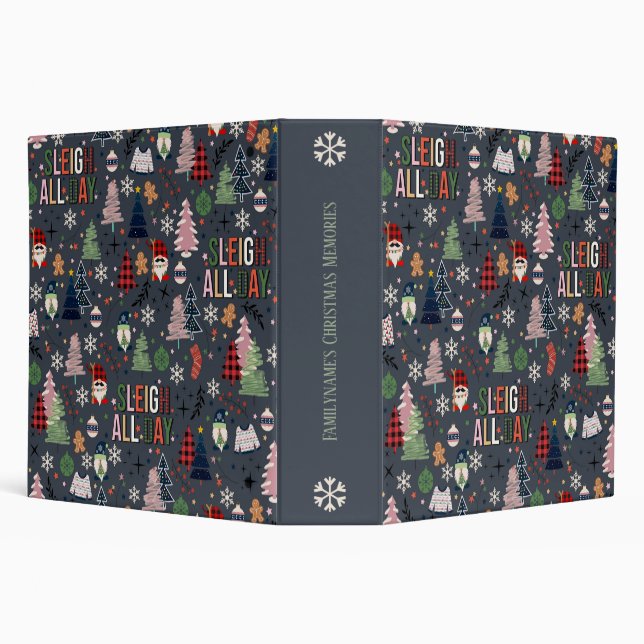 Create Your Own Dark Grey Sleigh All Day Gnomes Binder (Background)