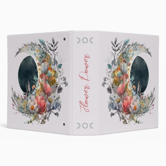Create Your Own Dark & Light Floral Crescent Moon Binder (Background)