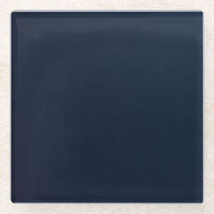 Create Your Own - Dark Texture - Navy Blue Glass Coaster