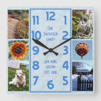 Create Your Own Deco 6 Photo Collage Marbled Blue