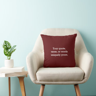 Create Your Own Deep Burgundy Minimalist Modern Lu Throw Pillow