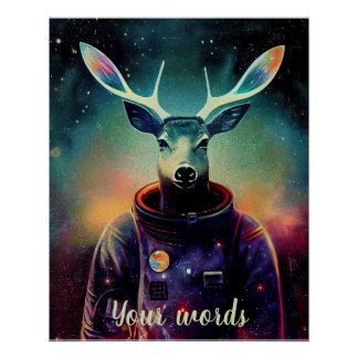 Create Your Own Deer in Space Astronaut Poster