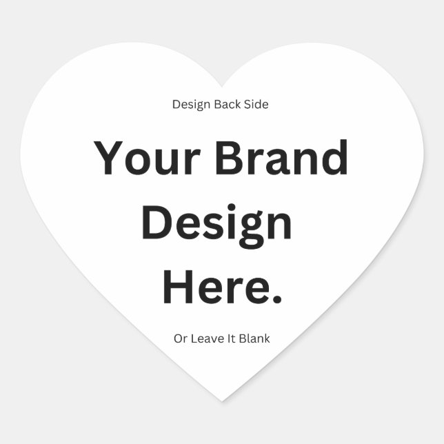 Create Your Own Design and Print Heart Sticker (Front)
