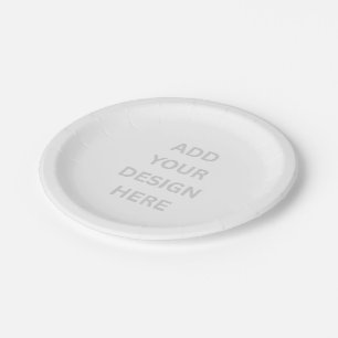 Create Your Own Design Paper Plates, 7" Round Paper Plate
