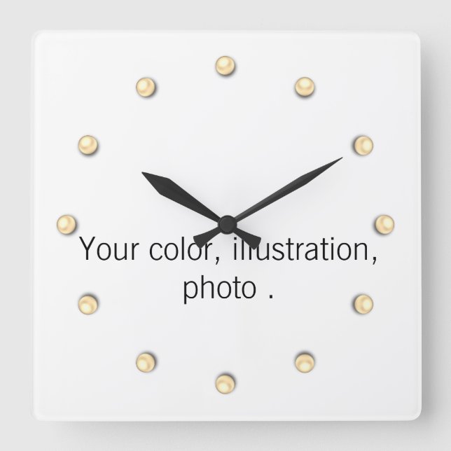 Create your own design square wall clock (Front)