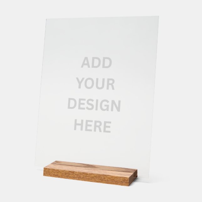 Create Your Own Design with Wood Block 11" x 14" Acrylic Sign (Angle)