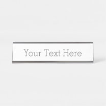 Create Your Own Desk Name Plate (2" x 8"), Silver