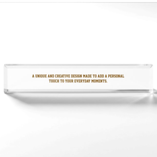 Create Your Own Desk Nameplate (Front)