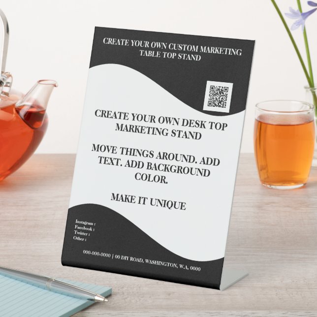 Create your own desktop marketing stand 6x8 pedestal sign (In SItu)