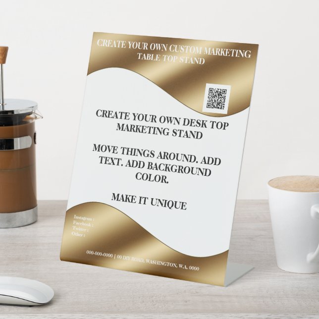 Create your own desktop marketing stand 8x10 pedes pedestal sign (In SItu)