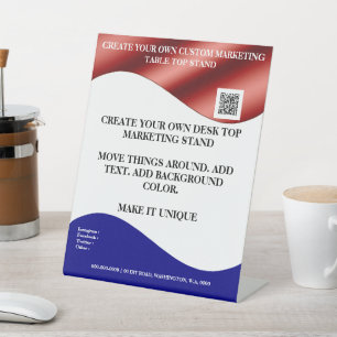 Create your own desktop marketing stand 8x10 pedes pedestal sign