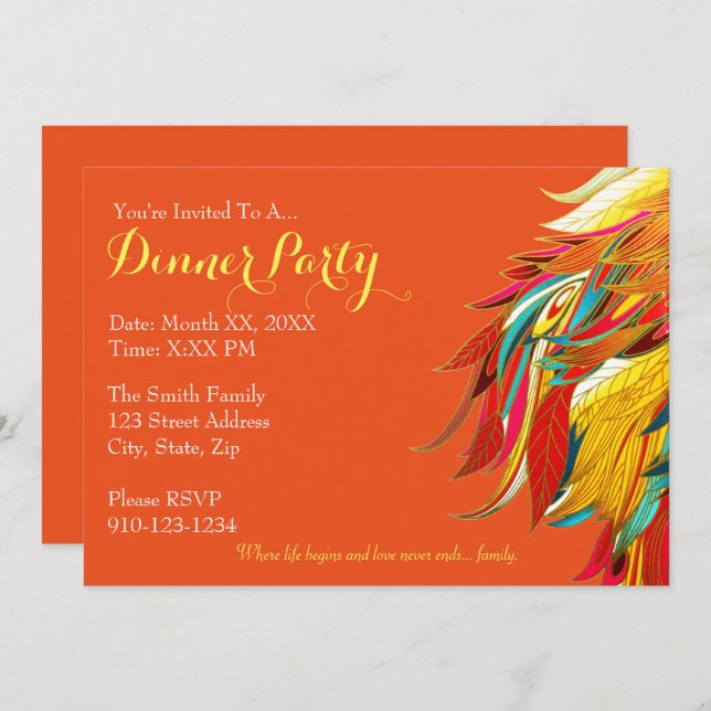 Create Your Own Dinner Party Invitation (Front/Back)