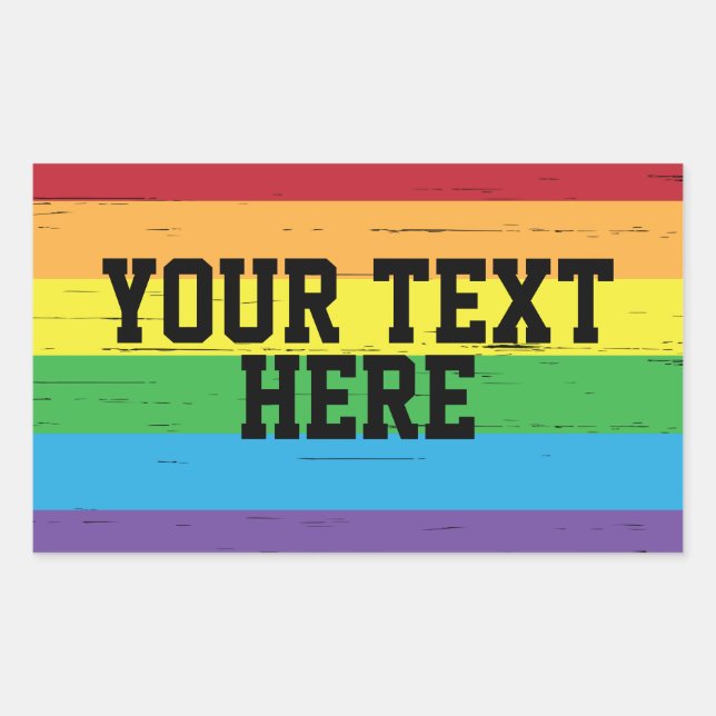 CREATE-YOUR-OWN DIY Custom template Rainbow LGBTQ Sticker (Front)
