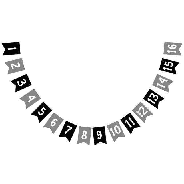 CREATE-YOUR-OWN DIY Custom TEXT design black grey Bunting Flags (All)