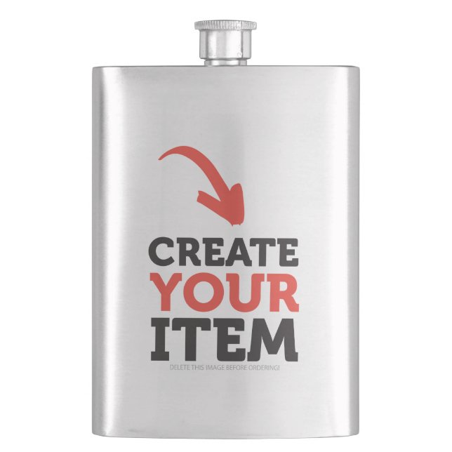 CREATE-YOUR-OWN DIY Custom upload design Bachelor Hip Flask (Front)