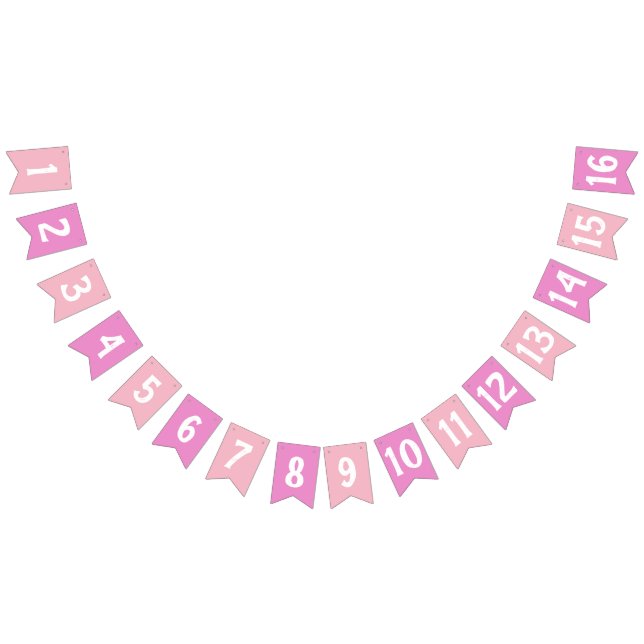 CREATE-YOUR-OWN DIY Custom upload design pink text Bunting Flags (All)