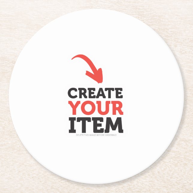CREATE-YOUR-OWN DIY Custom upload wedding design Round Paper Coaster (Front)