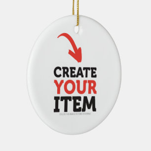 CREATE-YOUR-OWN DIY Custom upload your design Ceramic Ornament