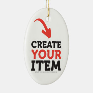 CREATE-YOUR-OWN DIY Custom upload your design Ceramic Ornament