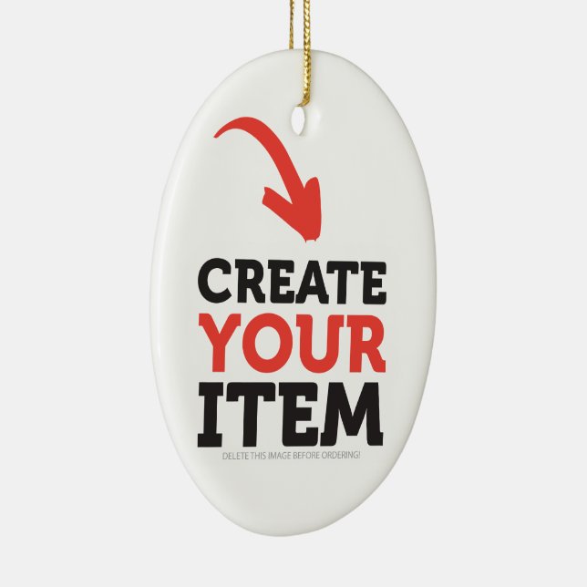 CREATE-YOUR-OWN DIY Custom upload your design Ceramic Ornament (Right)
