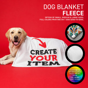 CREATE-YOUR-OWN DIY Custom upload your design dog Fleece Blanket