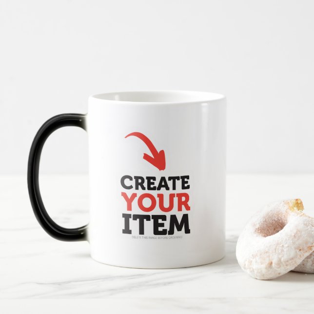 CREATE-YOUR-OWN DIY Custom upload your design Magic Mug (With Donut)