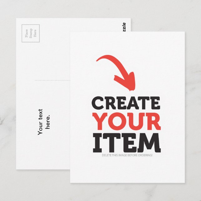 CREATE-YOUR-OWN DIY Custom upload your design Postcard (Front/Back)