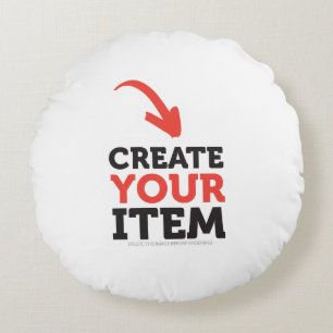 CREATE-YOUR-OWN DIY Custom upload your design Round Pillow