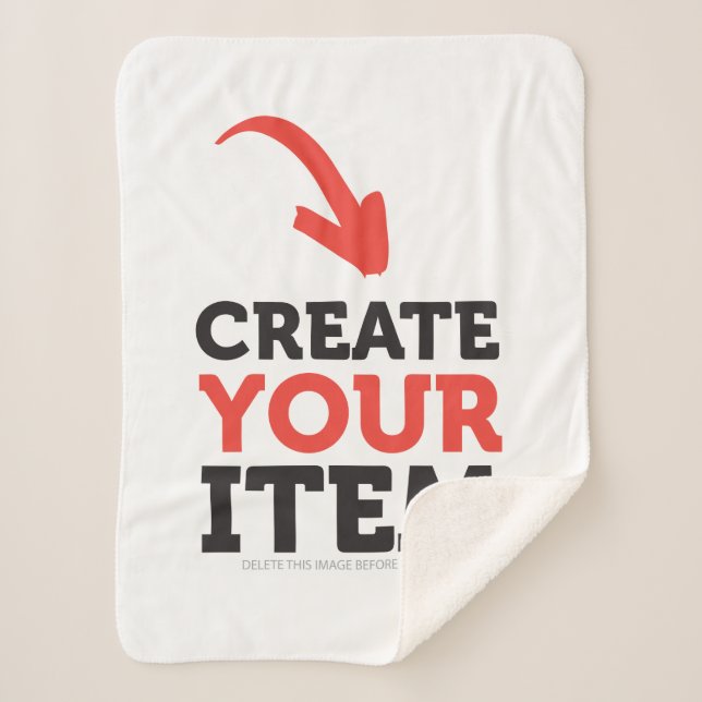 CREATE-YOUR-OWN DIY Custom upload your design Sherpa Blanket (Front)