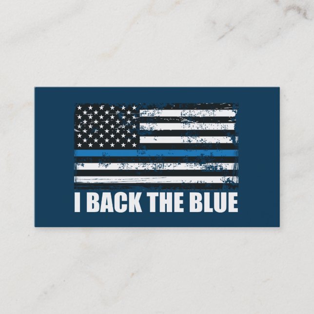 CREATE-YOUR-OWN DIY thin blue line US FLAG Business Card (Front)