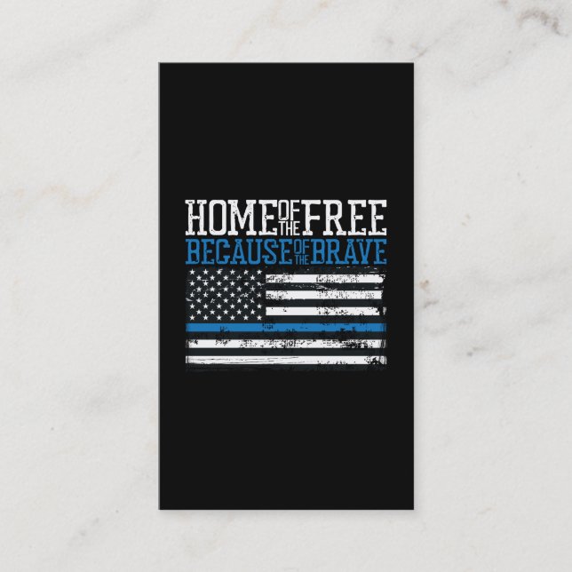 CREATE-YOUR-OWN DIY thin blue line US FLAG Business Card (Front)