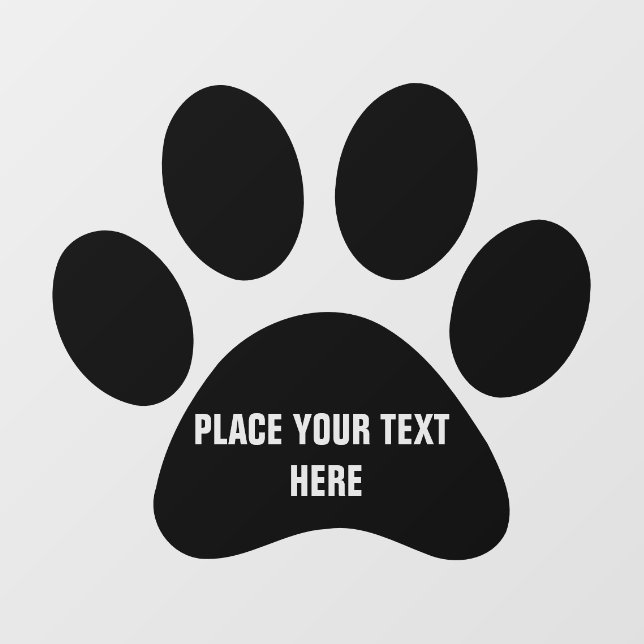 Create Your Own Dog Paw Print  Message Text Window Cling (Sheet)