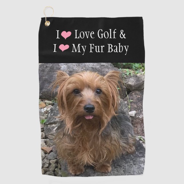 Create Your Own Dog Photo Custom Pet   Golf Towel (Front)
