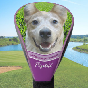 Create Your Own Dog Photo Purple Custom  Golf Head Cover