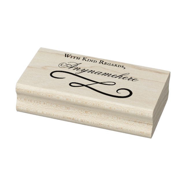 Create Your Own Double Calligraphy Signature Line Rubber Stamp (Stamp)