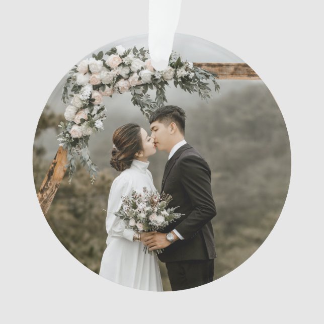 Create Your Own Double Sided Wedding Photo Couple Ornament (Front)