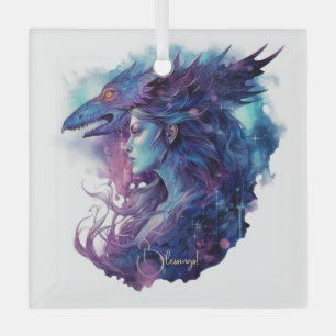 Create Your Own Dragon Goddess Glass Ornament