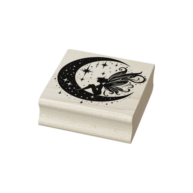 Create Your Own Dreaming Crescent Moon Fairy Rubber Stamp (Stamp)