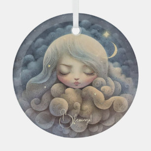 Create Your Own Dreaming Titania in the Clouds Glass Ornament