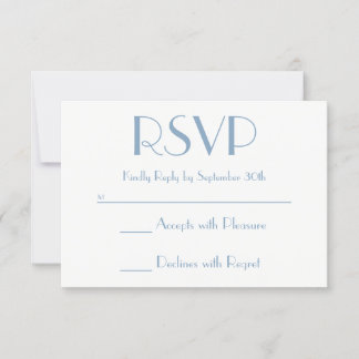 Create Your Own Dusty Blue and White RSVP Card