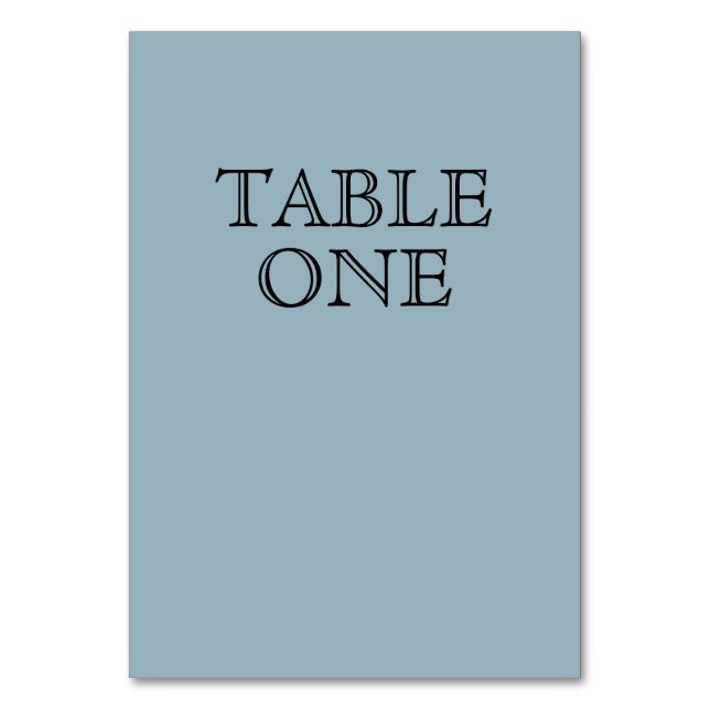 Create Your Own - Dusty Blue Table Number (Front)