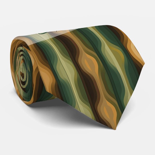 Create Your Own Earth Tone Bead Like Stripes Tie (Rolled)