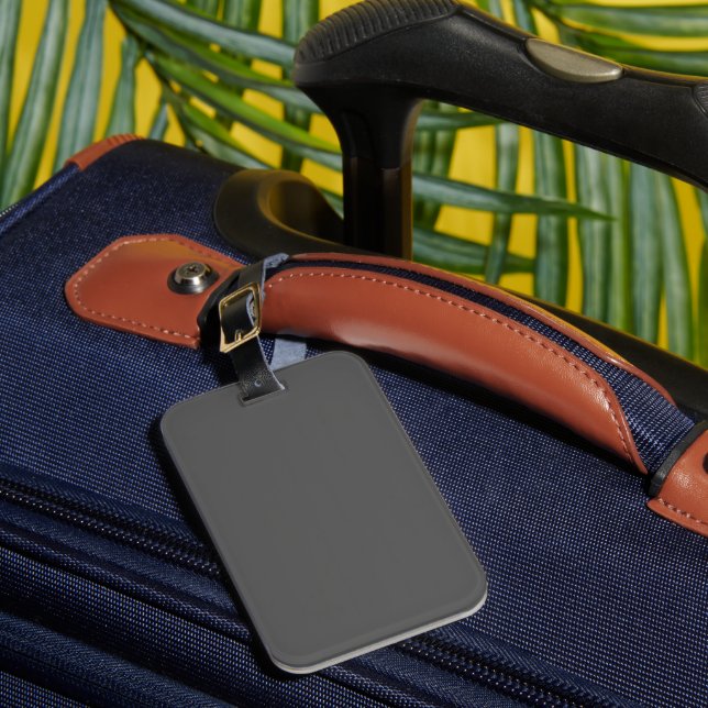Create Your Own editable dark gray Luggage Tag (Front Insitu 1)