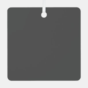 Create Your Own editable dark gray Metal Ornament