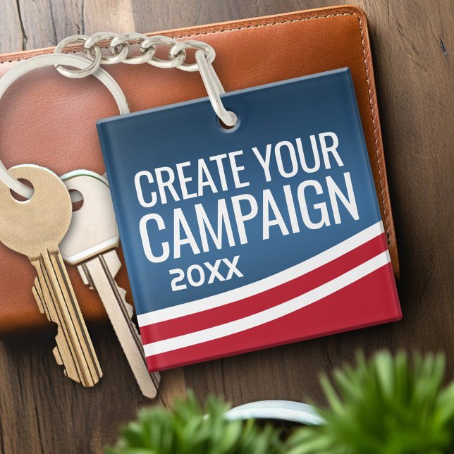 Create Your Own Election Design Keychain (Personalized Keychain with an area to create your own campaign materials)